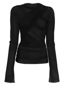 Топ с драпировкой Jade Cropper, черный