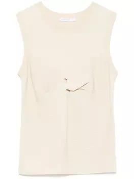 Топ с драпировкой Patrizia Pepe, нейтральный