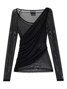 Топ с драпировкой Versace Jeans Couture, черный