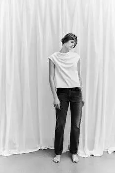 Топ с драпировкой Zara, белый