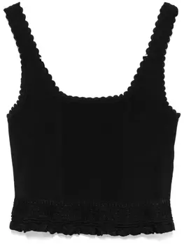 Топ с фестонами SANDRO, черный