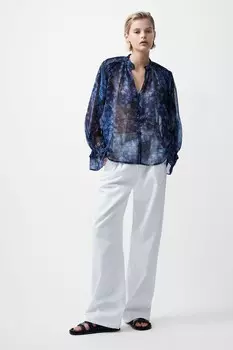 Топ с гофре dawn hallie French Connection, синий