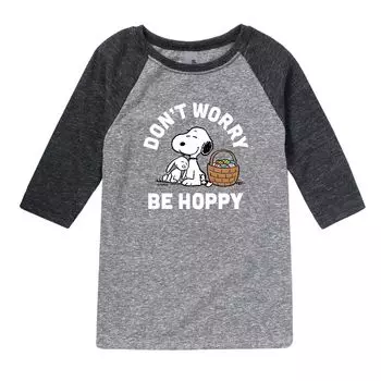 Топ с графическим принтом реглан Peanuts для мальчиков 8–20 лет, пасха Be Hoppy Licensed Character