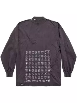 Топ с графичным принтом Balenciaga, серый