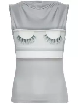 Топ с графичным принтом из коллаборации с Katerina Jebb Acne Studios, серый