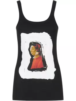 Топ с графичным принтом Marni, черный