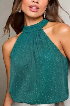 Топ с халтер воротником Hotfix Lipsy, зеленый