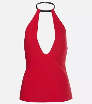 Топ с халтернеем The Attico, цвет vibrant red