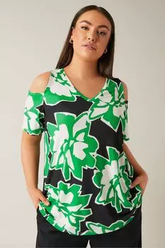 Топ с холодными плечами Evans, черный