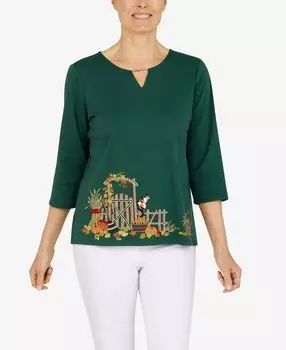 Топ с каймой classics garden gate petite size Alfred Dunner