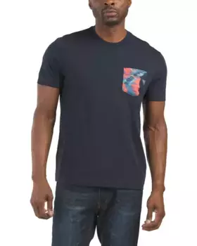 Топ с карманами и принтом листьев Original Penguin, цвет Dark Sapphire