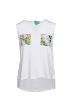 Топ с карманом с цветочным узором Conquista, зеленый