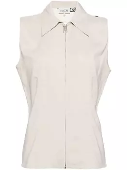 Топ с классическим воротником Del Core, нейтральный цвет