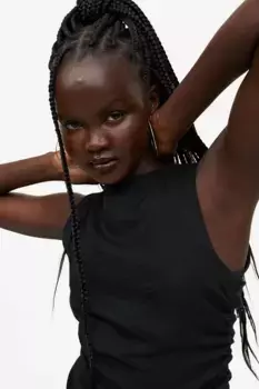 Топ с комплектами и открытой спиной H&M, черный