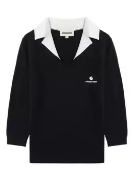 Топ с контрастным воротником SHUSHU/TONG, синий