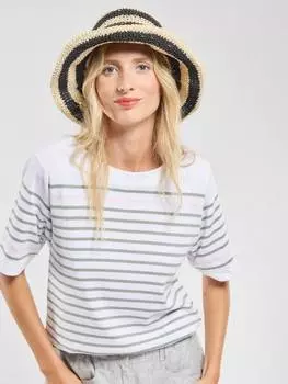 Топ с коротким рукавом в полоску Armor Lux, цвет Blnc/Shdw/Fairytle