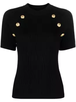 Топ с короткими рукавами BALMAIN, черный