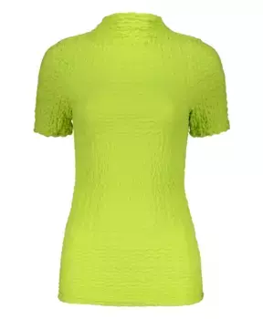 Топ с короткими рукавами и эффектом морщин Low Classic, зеленый