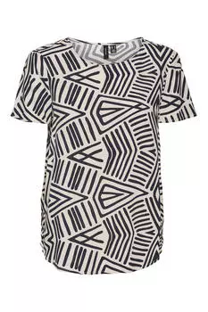 Топ с короткими рукавами и круглым вырезом Vero Moda, темно-синий
