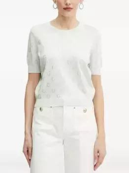 Топ с короткими рукавами и логотипом GUESS USA, зеленый