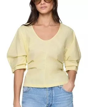 Топ с короткими рукавами и плиссировкой Naomi Rebecca Minkoff, желтый