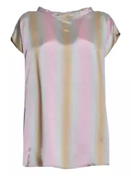 Топ с короткими рукавами и полосатым принтом ASPESI, розовый