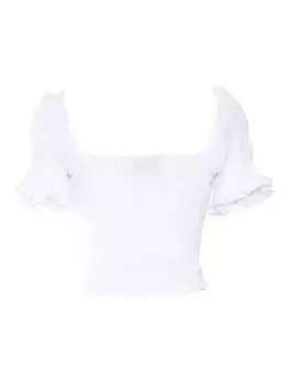 Топ с короткими рукавами и сборками Ermanno Scervino, белый