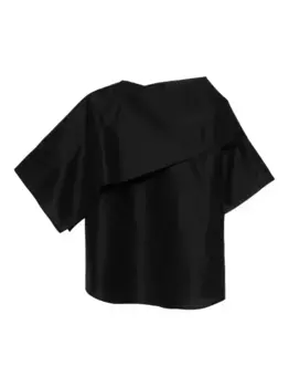 Топ с короткими рукавами и шарфом JNBY, черный