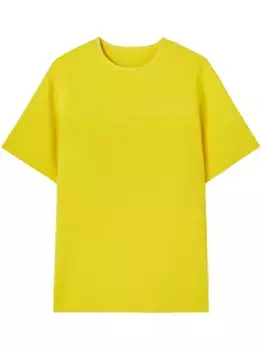 Топ с короткими рукавами и тисненым логотипом JIL SANDER, желтый