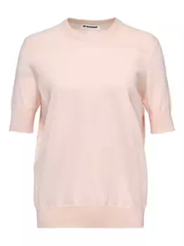 Топ с короткими рукавами и вставками JIL SANDER, розовый
