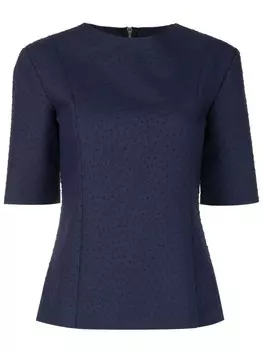 Топ с короткими рукавами и вышивкой Gloria Coelho, синий