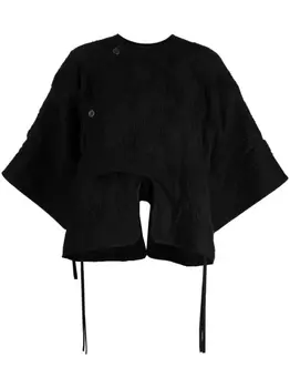 Топ с короткими рукавами и вышивкой Muller Of Yoshiokubo, черный