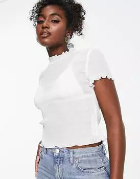 Топ с короткими рукавами и высоким воротником ASOS DESIGN