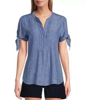 Топ с короткими рукавами и Y-образным вырезом с завязками Westbound, синий