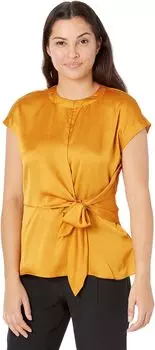 Топ с короткими рукавами и запахом MICHAEL Michael Kors, цвет Marigold