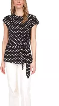 Топ с короткими рукавами и запахом в горошек MICHAEL Michael Kors, цвет Black/White