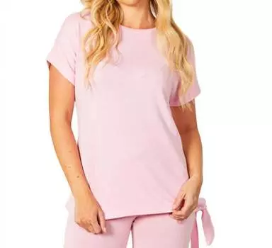 Топ с короткими рукавами и завязками по бокам, цвет румянец french kyss, красный