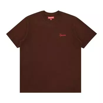 Топ с короткими рукавами Supreme Washed Script, темно-коричневый