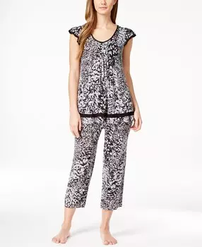 Топ с короткими рукавами Yours to Love и пижамные брюки-капри по отдельности Ellen Tracy