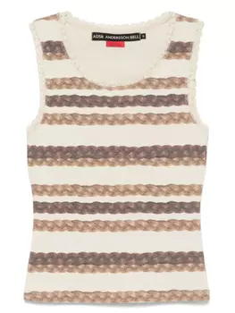 Топ с косичками и полосками Andersson Bell, нейтральный