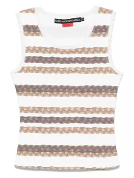 Топ с косичками и полосками Andersson Bell, белый