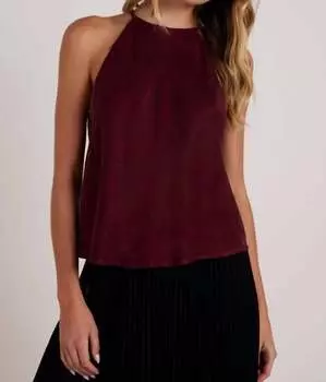 Топ с косой бретелью через шею цвета Deep Plum Bella Dahl