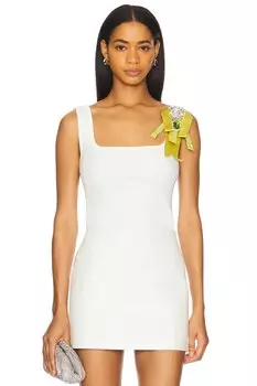 Топ с кристальным бантом Area, cream & green