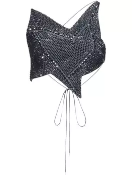 Топ с кристаллами AREA, серый