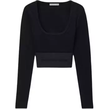 Топ с круглым вырезом Alexander Wang, черный
