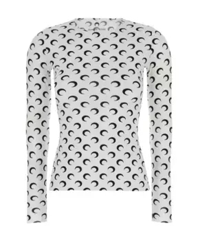 Топ с круглым вырезом и принтом полумесяца Marine Serre, белый