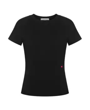 Топ с круглым вырезом и сердечками Moschino, черный