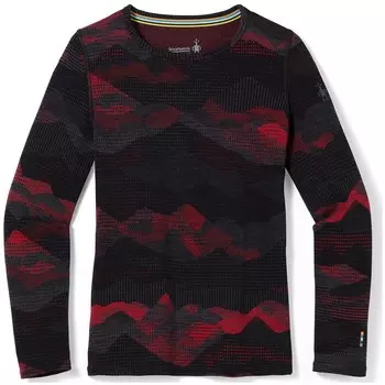 Топ с круглым вырезом Smartwool Merino 250 Baselayer Pattern - детский, красный