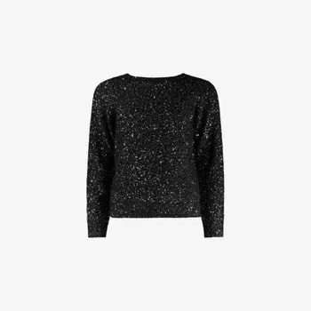 Топ с круглым вырезом Twist-Back, расшитый пайетками Ro&Zo, серебряный