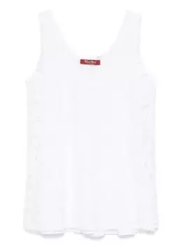 Топ с кружевной отделкой MAX MARA, белый